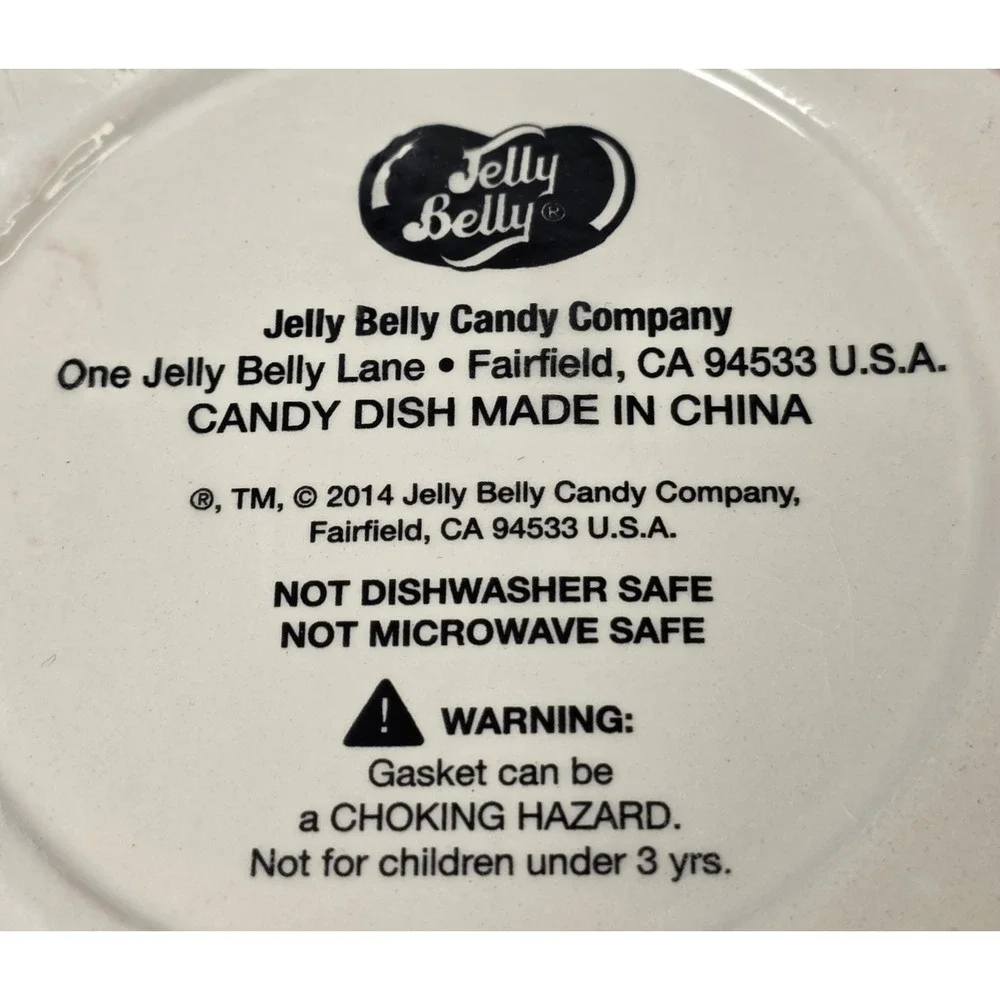 Jelly Belly Ceramic Birthday Cake Jelly Bean Pink Candy or Trinket Box